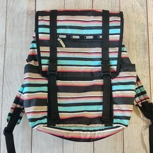 LeSportsac Tennis Stripe Journey Backpack Large NWT